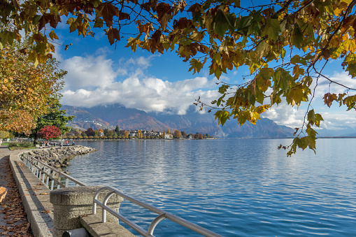 Swiss riviera at Montreux a municipality located on Lake Geneva