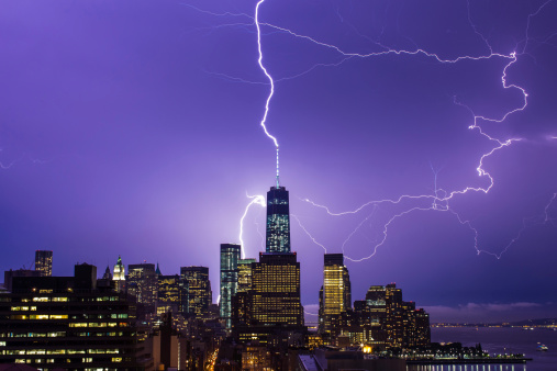 Lightning hits One World Trade Center