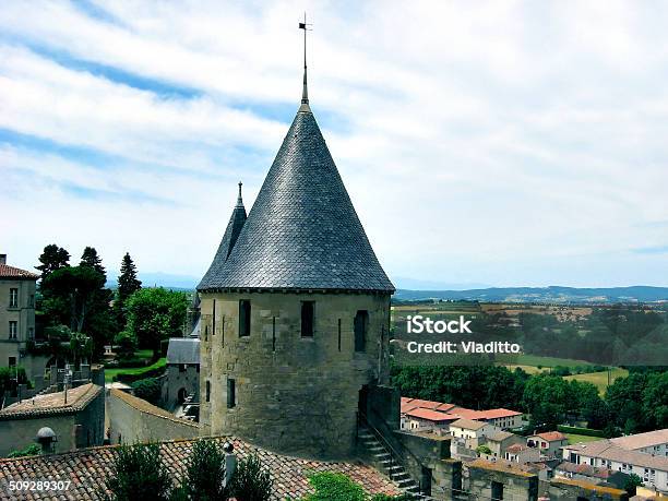 Carcasona Castle Francia Foto de stock y más banco de imágenes de Aire libre - Aire libre, Antiguo, Arquitectura