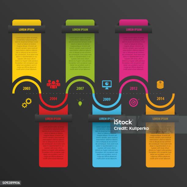 Project Time Line Banner Colorful Infographics Timeline Vector With Banners Stock Illustration ...