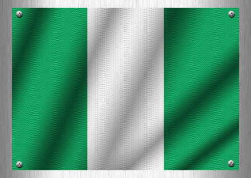 Nigeria flag patterns on the steel plate.