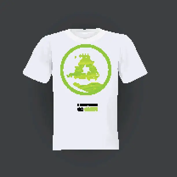 Vector illustration of Green Eco Recycle T-shirt Design