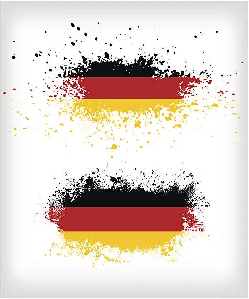 Vector illustration of Grunge german ink splattered flag vectors