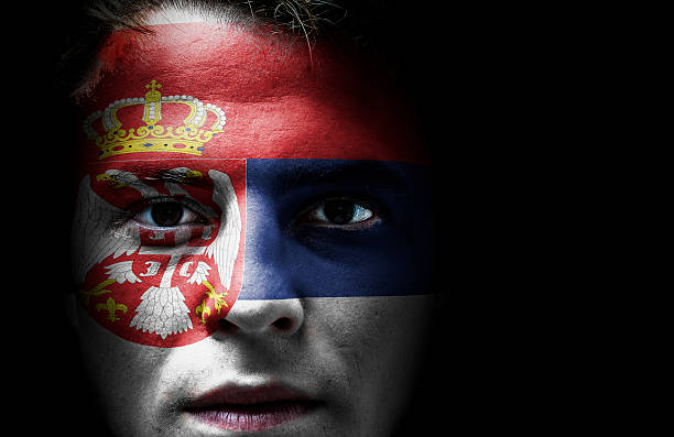 istock Serbia flag on face 509292695