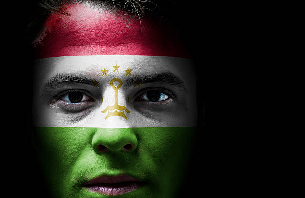 istock Tajikistan flag on face 509293441