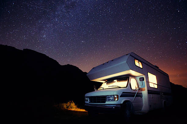 Motorhome Under the Stars stock photo