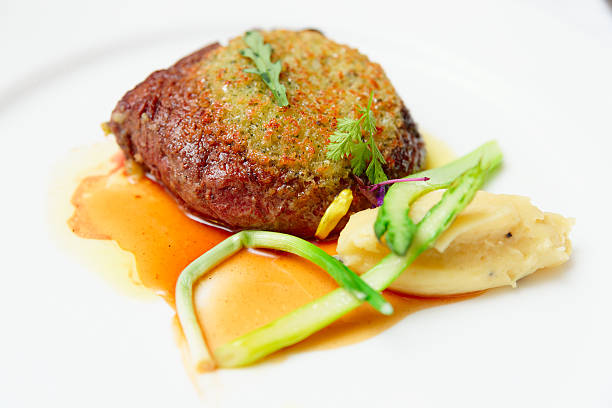 istock Rib eye steak with potato puree 509293953