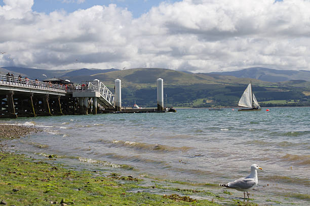 Beaumaris pier on Menai strait Anglesey Wales