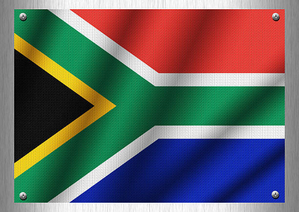 istock South Africa flag patterns on the steel plate. 509296143