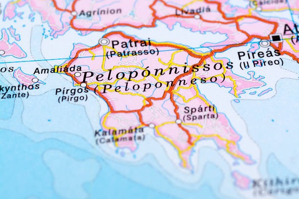 istock Map of peloponneso,Athens, Greece 509296700