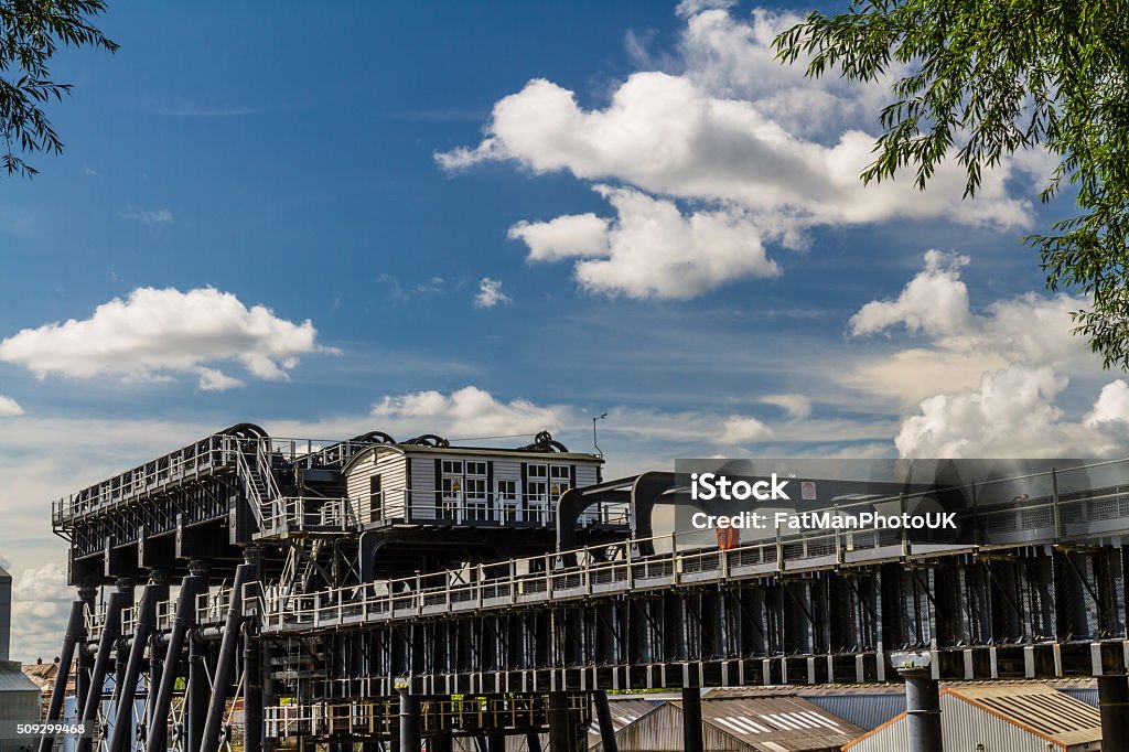 Anderton Boat Lift, canal escalator Upper trough of the Anderton Boat Lift, which raises narrowboats between River Weaver the Trent and Mersey Canal. England, United Kingdom. Elevator Stock Photo