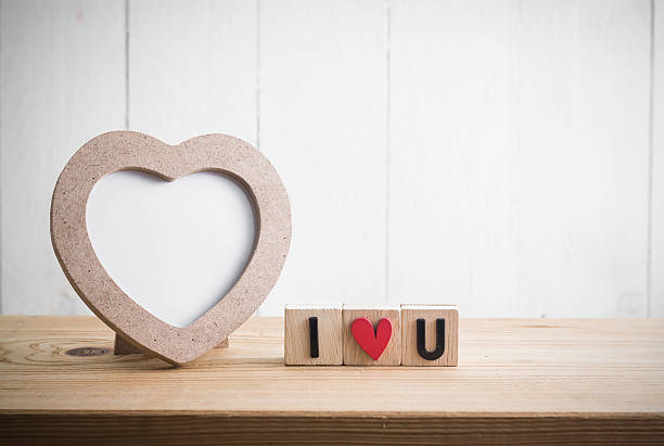 istock Heart shaped photo frame with 