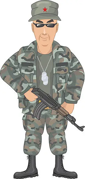 Vector illustration of American soldier