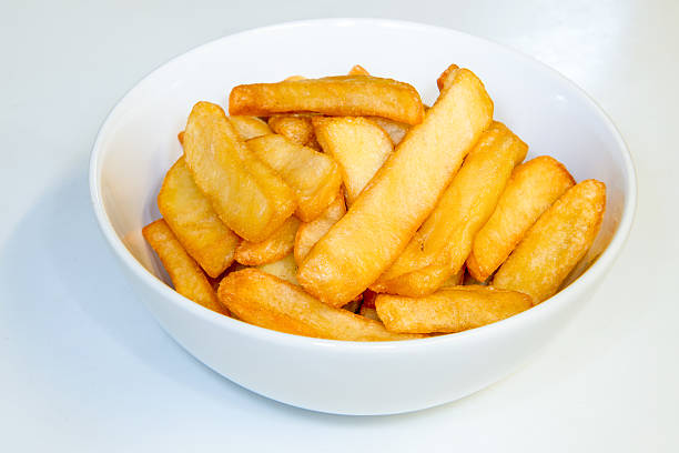 Bowl of chips stock photo