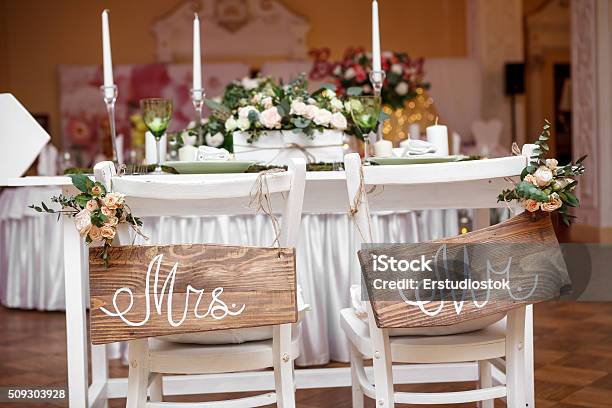 Mr Mrs Sign Stock Photo - Download Image Now - Wedding, Decoration, Decorating