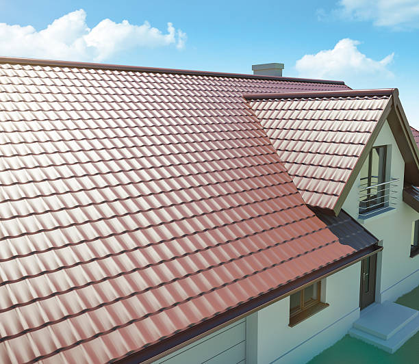 Metal roof on a typical simple central european house.