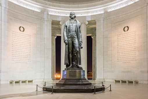 Jefferson Memorial in Washington DC - excerpts from the Declaration of Independence and letter to Samuel Kercheval