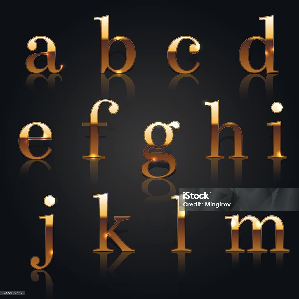 Abc Letters Golden Golden Alphabet Stock Illustration - Download Image Now - Alphabet ...