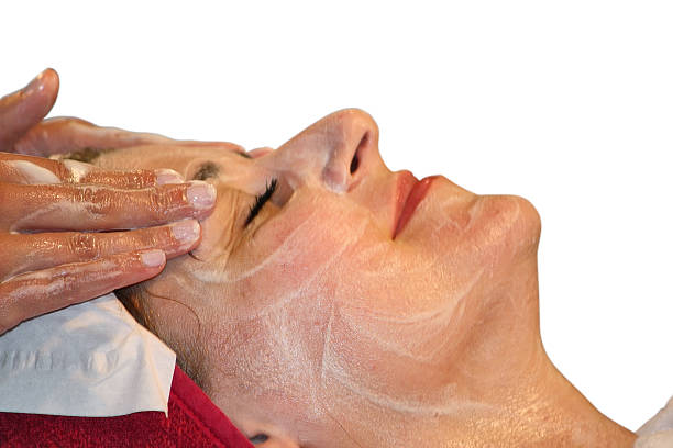 Face massage Face massage creaming stock pictures, royalty-free photos & images