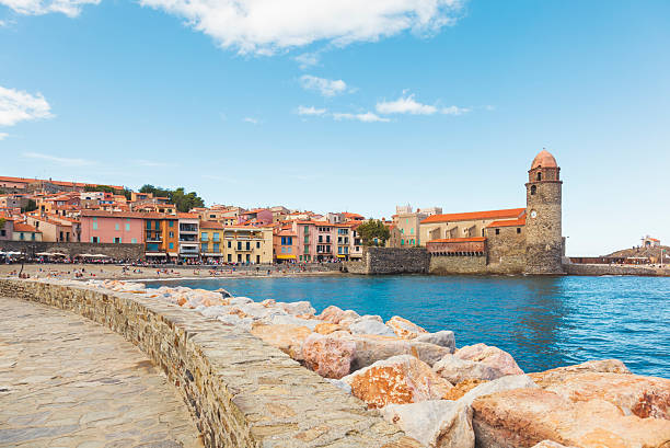 Town of Collioure in Southern France (Languedoc-Rousillon, France) stock photo