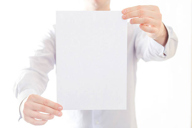 istock Businessman holding clear blank 509310202
