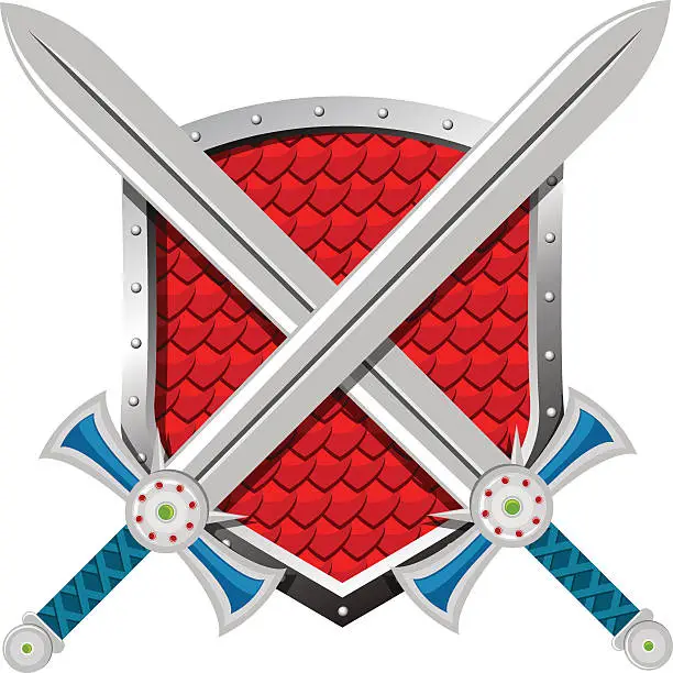 Vector illustration of Swords and Shield