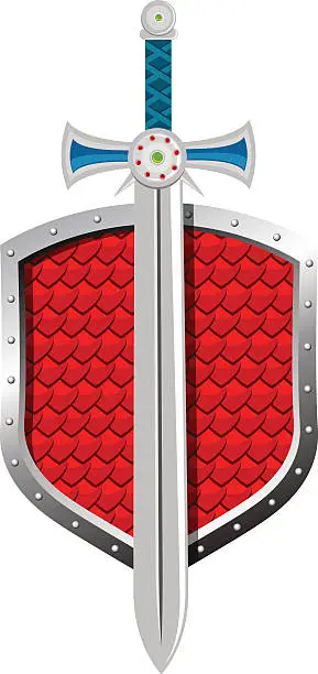 Vector illustration of Sword and Shield