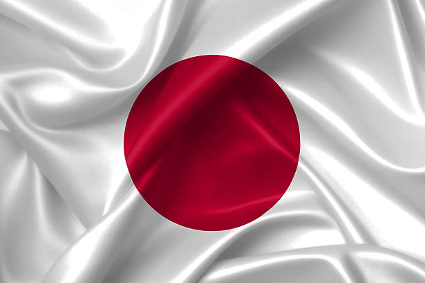 istock Flag of Japan 3D, silk texture 509312398