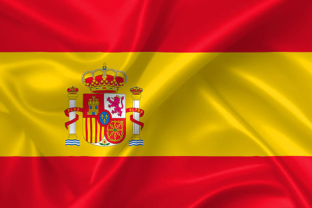 istock Flag of Spain 3D, silk texture 509312998