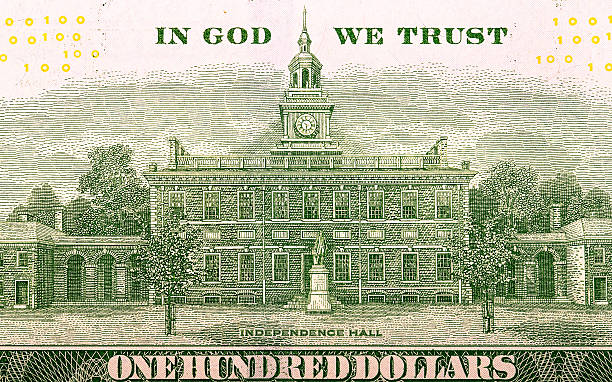 istock Independence hall on a dollar bill. Toned 509318462
