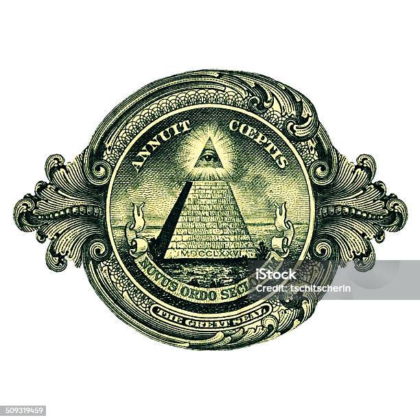 All Seeing Eye Of God One Dollar Bill Stock Illustration - Download Image Now - Currency, Freemasons, God