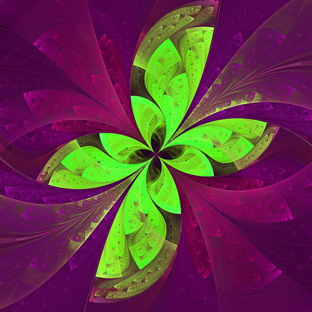 istock Beautiful fractal flower in purple and green. Computer generated 509319789