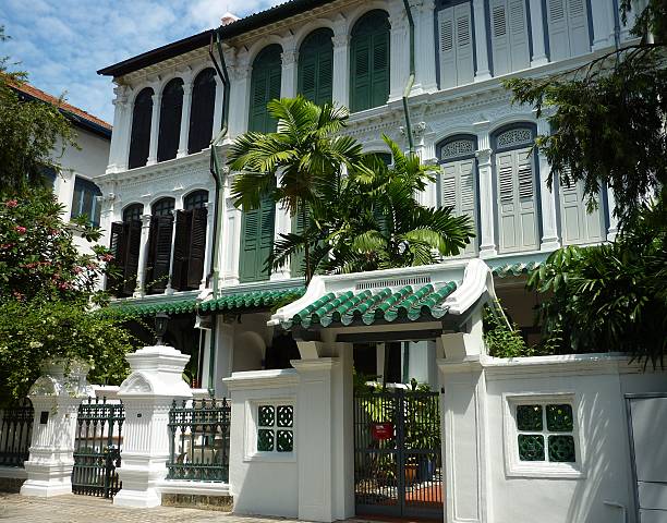 Residential high rises in Singapore with green park spaces running through it