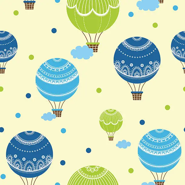 Vector illustration of Background with hot air balloons.
