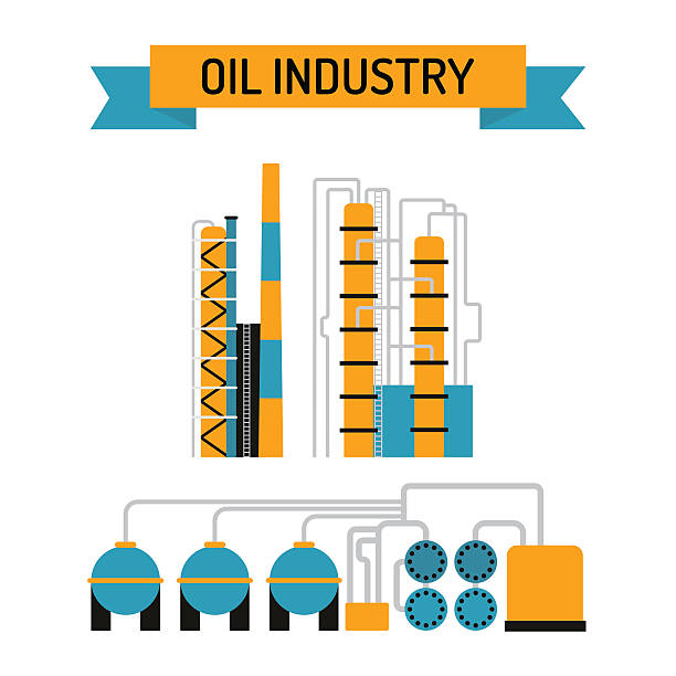 ilustrações, clipart, desenhos animados e ícones de indústria petrolífera estilo emblemas do vetor plana - fuel pump gasoline natural gas gas station