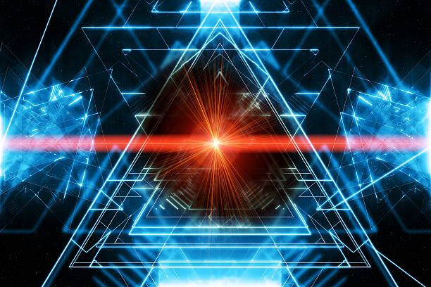 istock Modern abstract tunnel with red laser ray 509347528