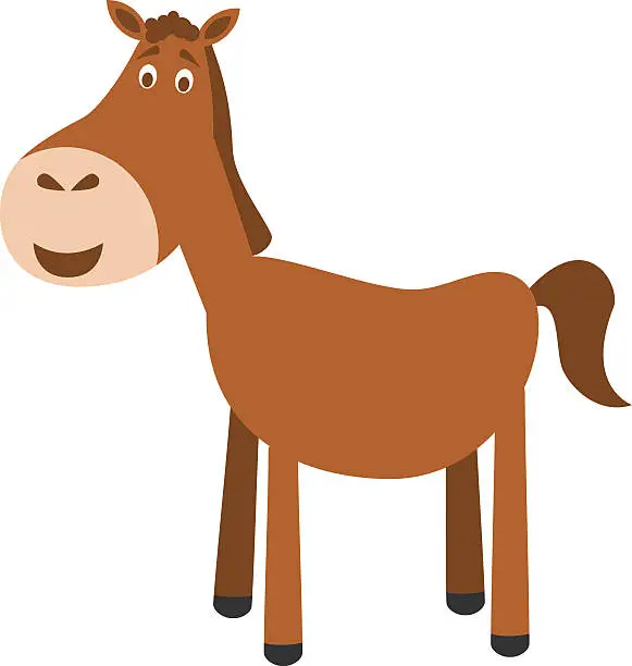 Vector illustration of Cute cartoon horse vector illustration