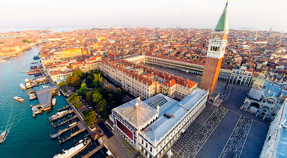 aerial view of venice with saint mark's square
