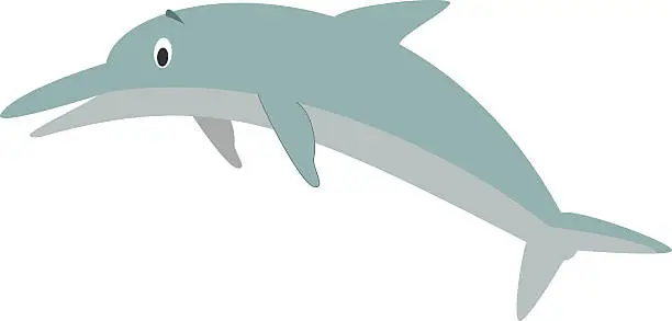 Vector illustration of Cute cartoon dolphin vector illustration