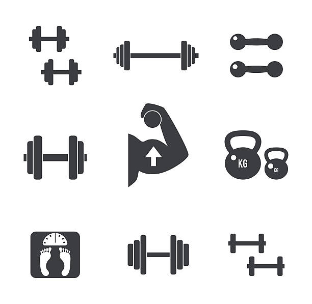 ilustraciones, imágenes clip art, dibujos animados e iconos de stock de conjunto de iconos de peso - weights