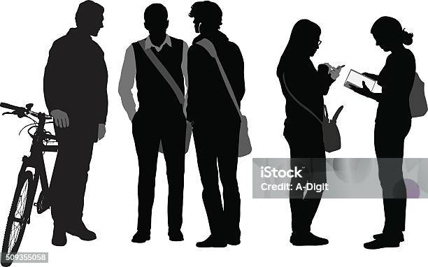 Students After Class Crowd Stock Illustration - Download Image Now - In Silhouette, Teenager, Student