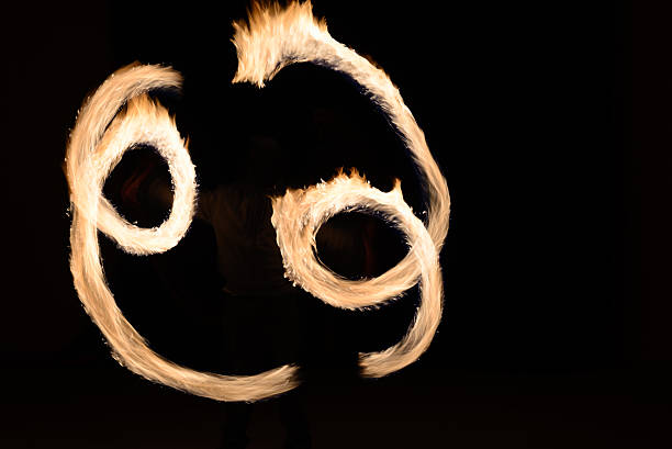 istock man sppining fire poi in Thailand 509357298