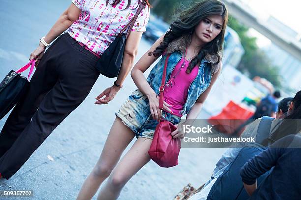 Young Thai Girl At Chatuchak Stock Photo - Download Image Now - Asphalt, Bangkok, Beautiful People