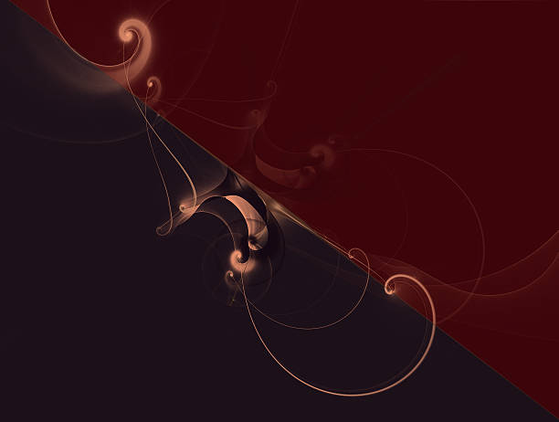 The dark red-brown background, divided diagonally. Subtle light lines add up to a silhouette of a violin or cello. Fractal.
