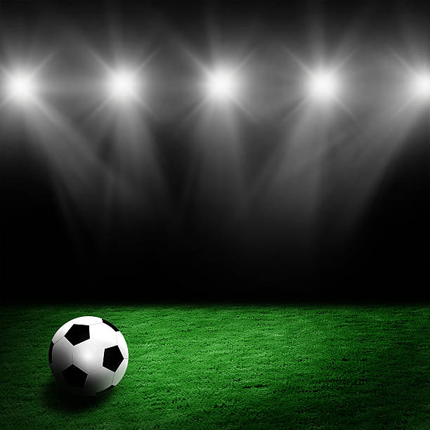 istock Soccer ball on the stadium lawn 509360962