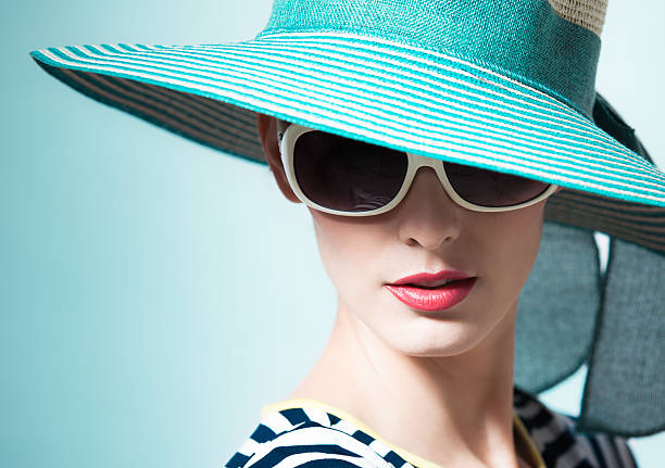 Woman with hat Fashion portrait of female with hat.  luxury eyewear stock pictures, royalty-free photos & images