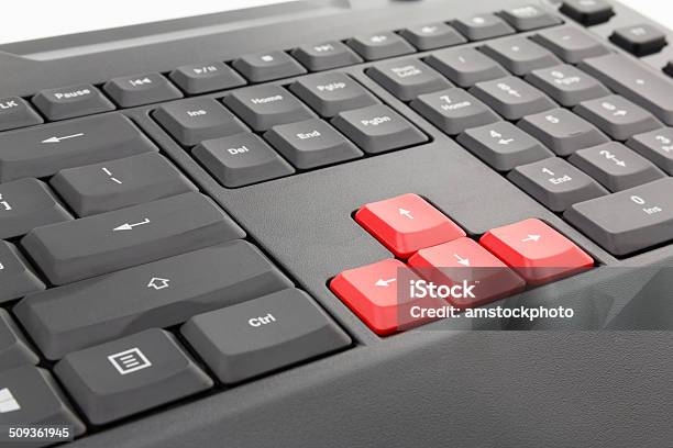 Red Arrows Computer Keyboard Stock Photo - Download Image Now - Abstract, Arrow Symbol, Black Color