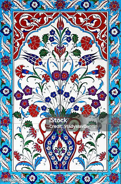 Ceramic Tiles Floral Stock Photo - Download Image Now - Abstract, Antique, Architecture