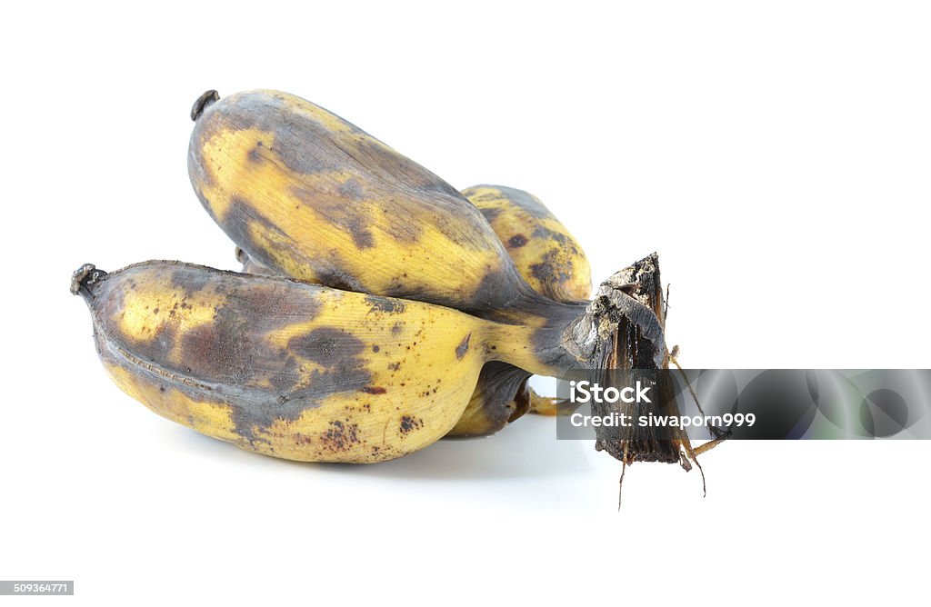 Brown Over Ripe Banana isolated against white background Agriculture Stock Photo