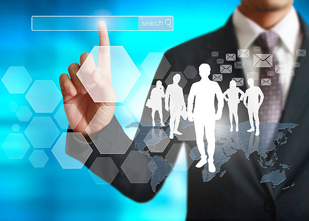 istock touching virtual icon of social network 509364866